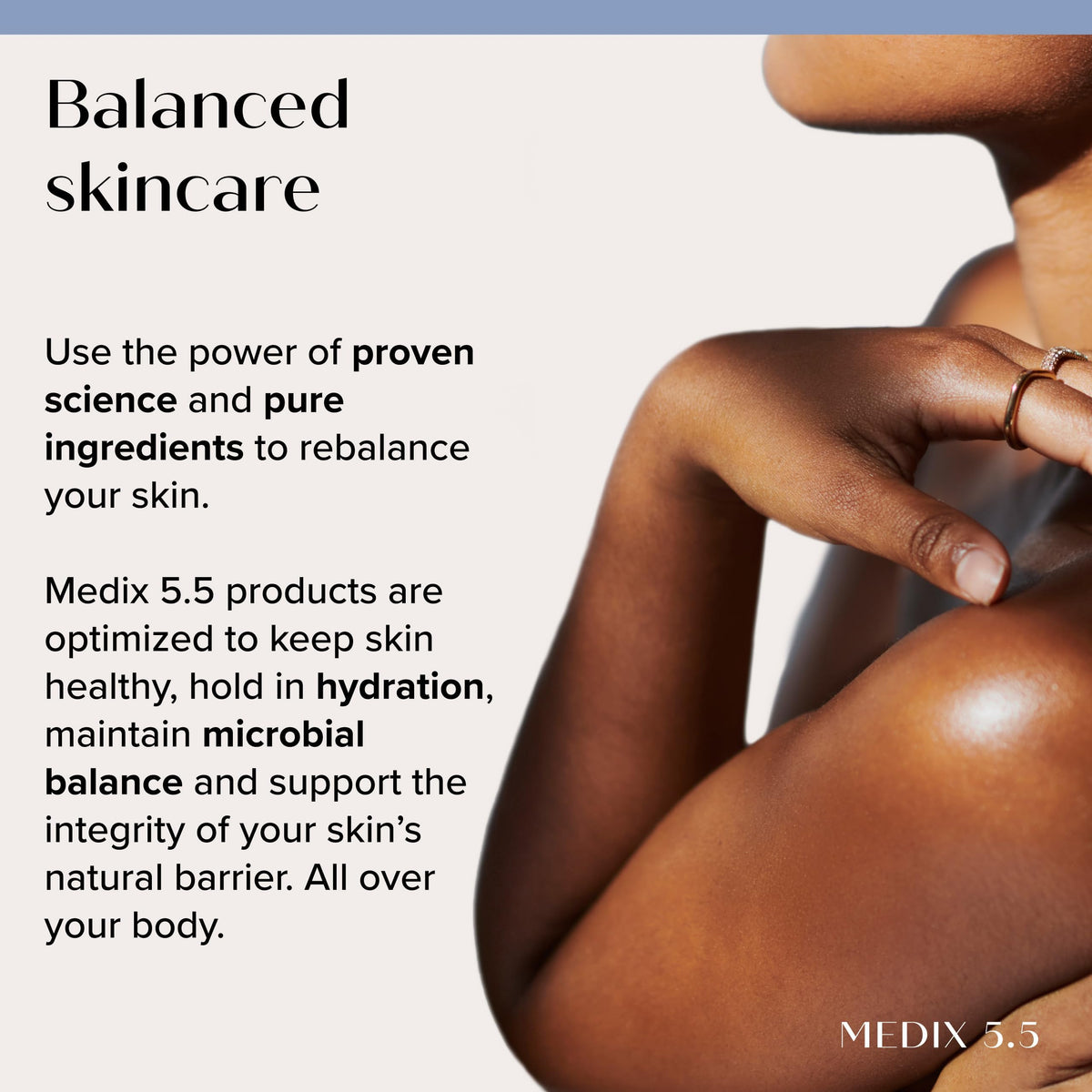 Medix 5.5 applied on forearm demonstrating smoothing and hydration benefit