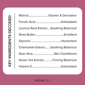 medix 5.5 applying retinol cream to forearm for firmer, smoother skin