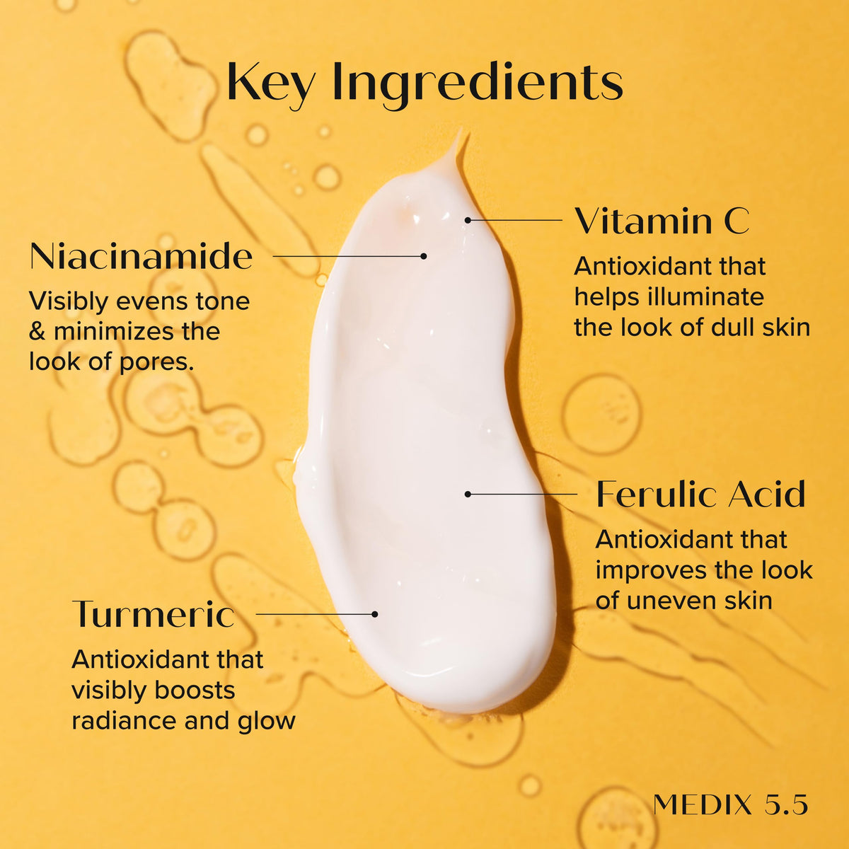 Medix 5.5 applying cream to arm, demonstrates firming and smoothing effect