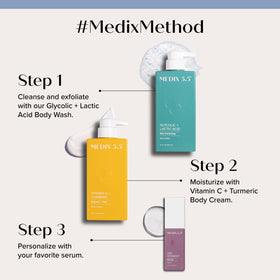 Medix 5.5 arm before and after suggesting reduced look of uneven tone