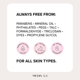 Medix 5.5 used in nightly face routine illustrating layering under serums benefit