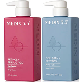 medix 5.5 front packaging of retinol and collagen set showing full duo and benefits