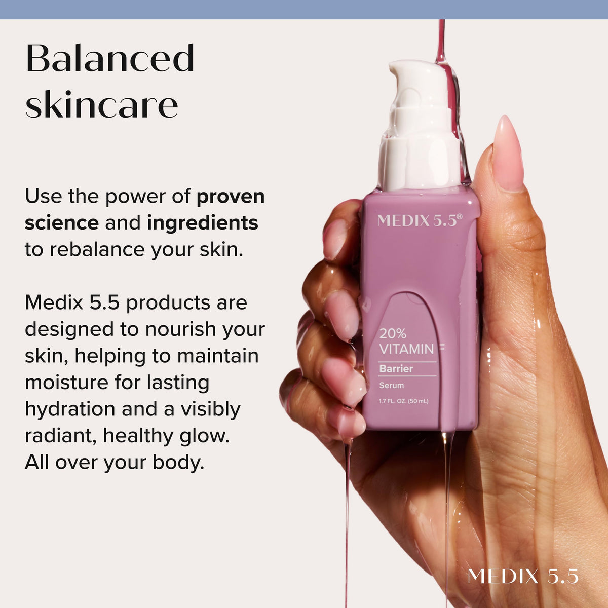 medix 5.5 mixed with cream in palm for customizable routine benefit