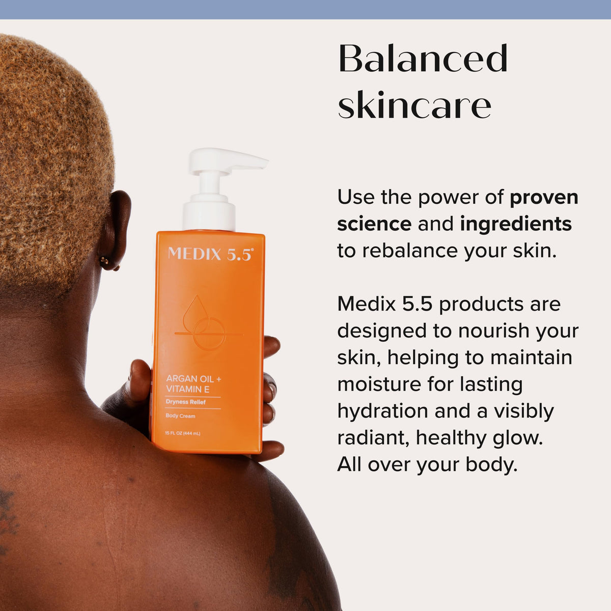 Medix 5.5 moisturized skin detail showing smoother-looking surface