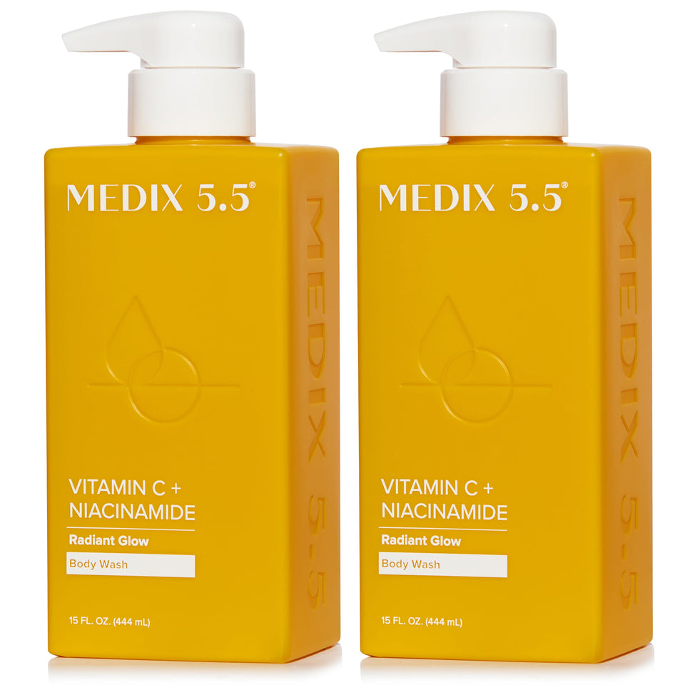 Medix 5.5 front packaging showing two citrus-scented bottles and benefits