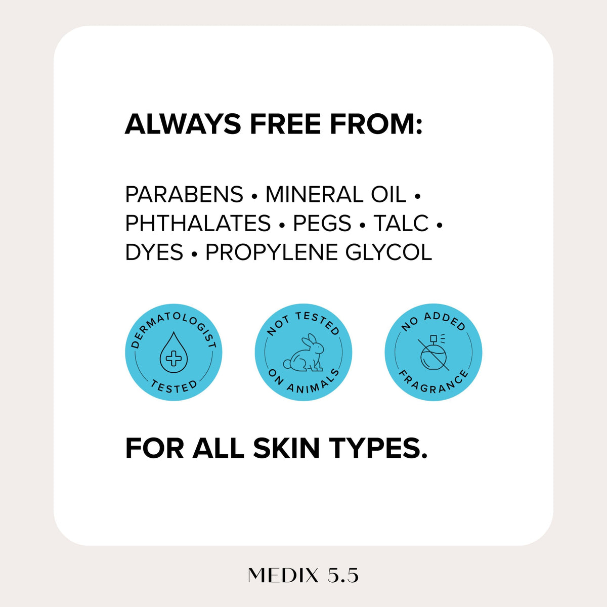 Medix 5.5 applied to forearm showing smooth skin and improved moisture benefit