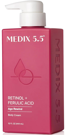 Medix 5.5 front packaging showing product and benefit of firmer-looking skin