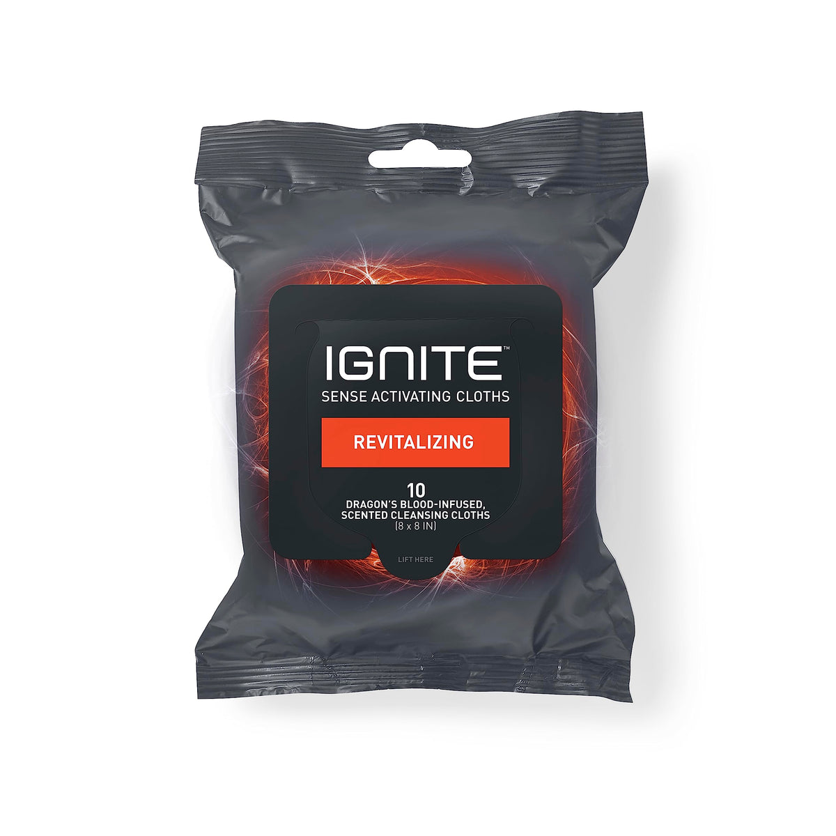 Medline Ignite wipe in hand demonstrating large size and quick freshen benefit
