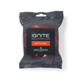 Medline Ignite wipe in hand demonstrating large size and quick freshen benefit