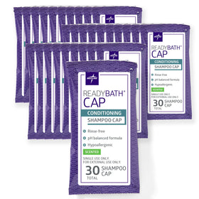Medline ReadyBath front packaging showing box and count, convenient storage benefit