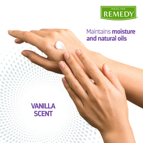 Medline Remedy cream applied to hand showing hydration and fast comfort