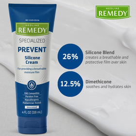 Medline Remedy applied to hands demonstrating barrier formation and hydration benefit