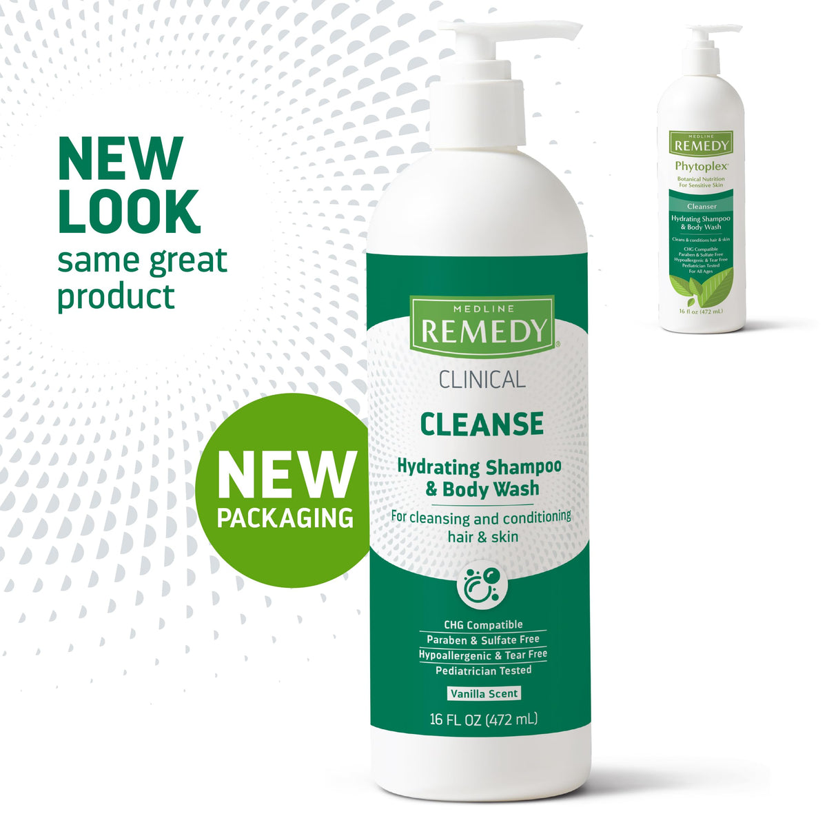 Medline Remedy pump and gel texture close-up demonstrating low-suds formula and gentle feel