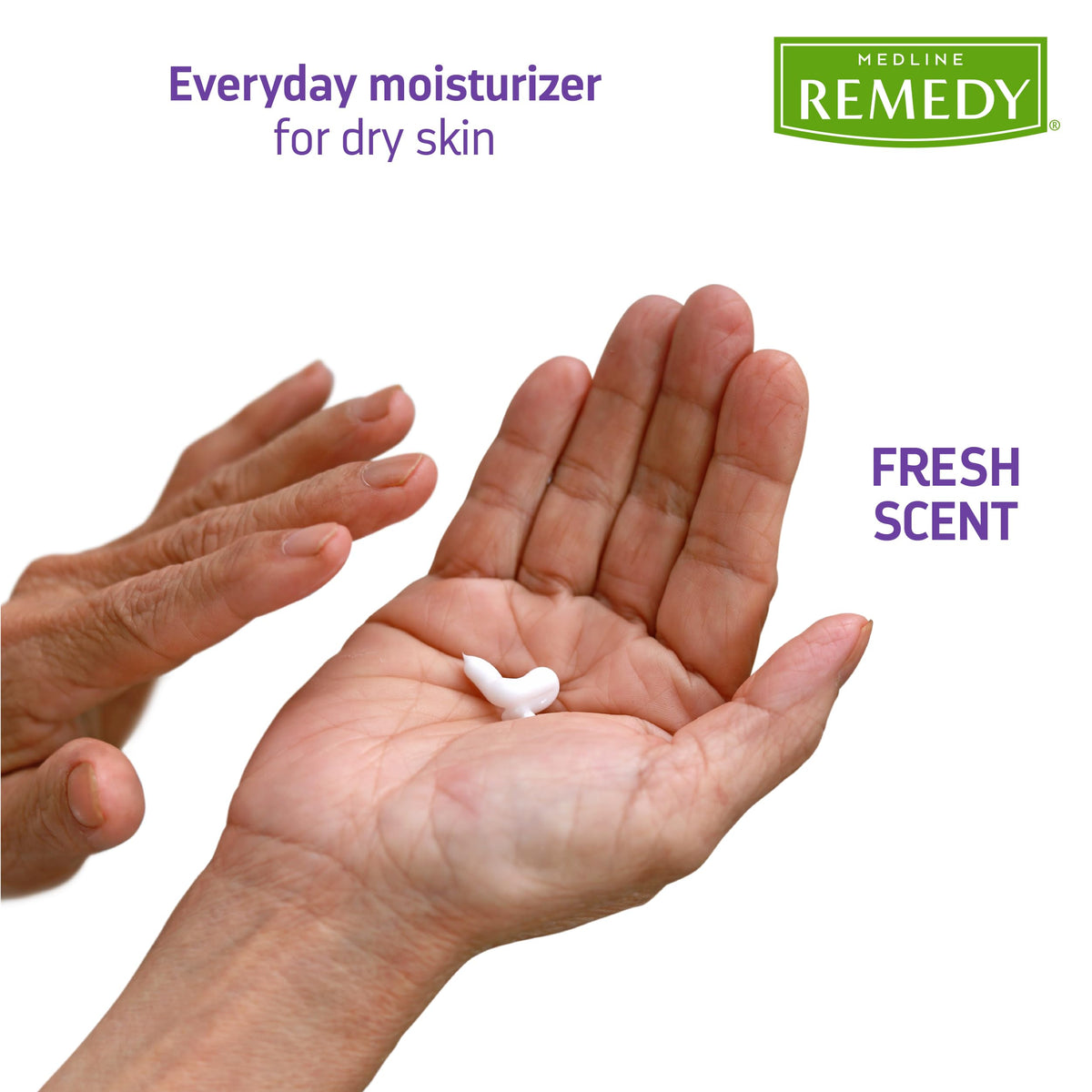 Medline remedy essentials lotion texture close-up showing lightweight absorption