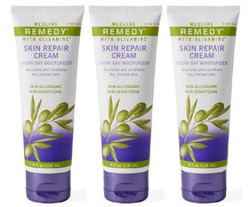 Medline Remedy front packaging showing three 4 oz tubes and benefits