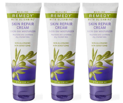 Medline Remedy front packaging showing three 4 oz tubes and benefits