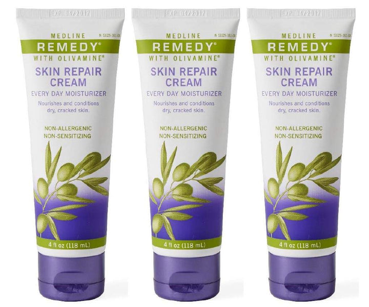 Medline Remedy front packaging showing three 4 oz tubes and benefits