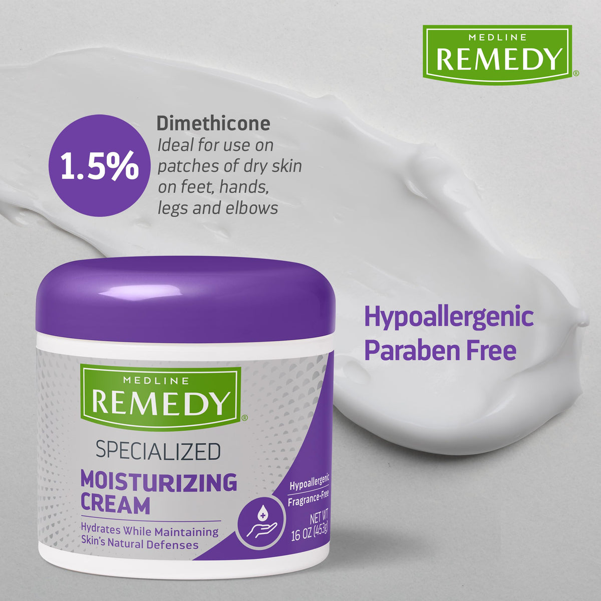 Medline Remedy label listing ingredients and paraben-free formulation