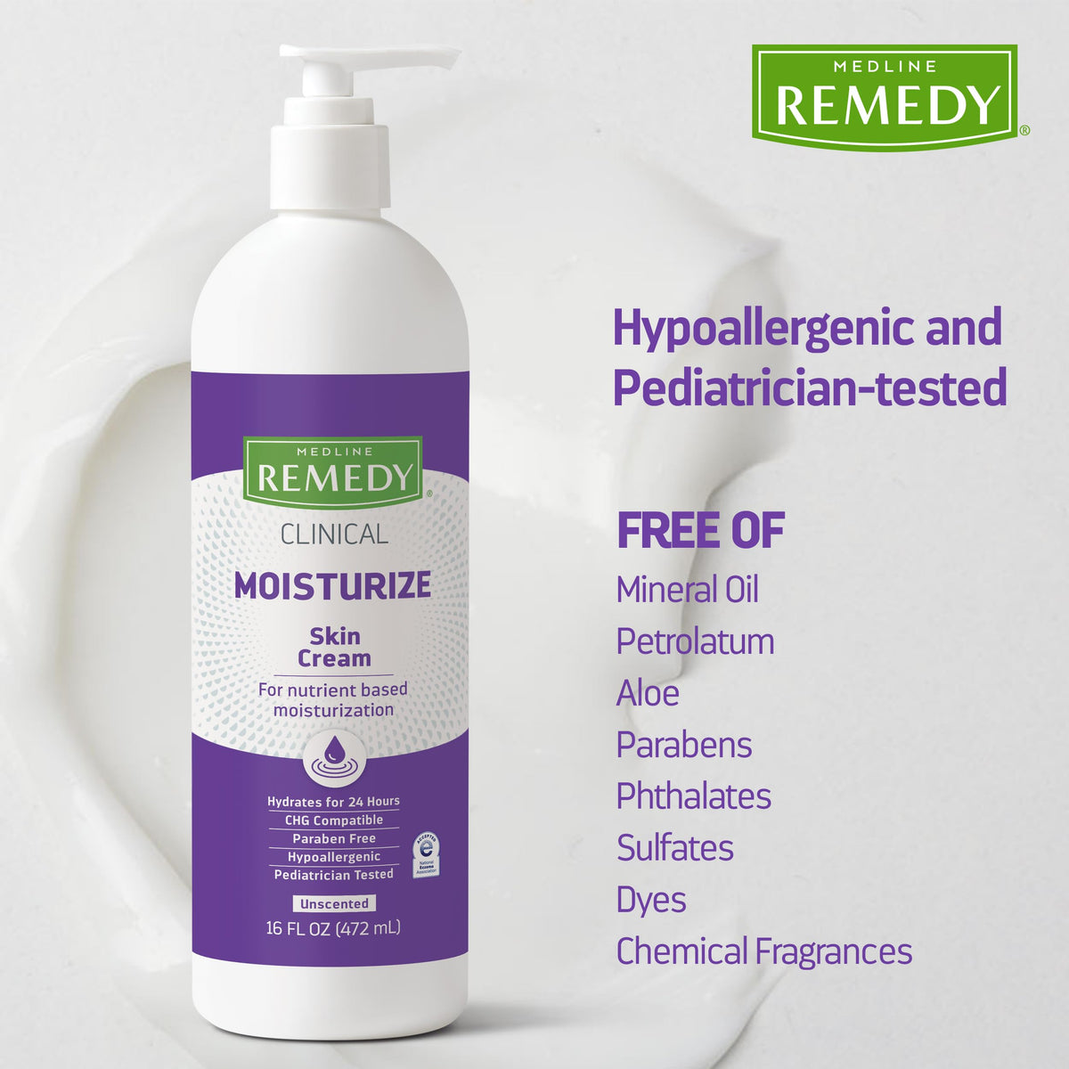 Medline Remedy label close-up showing key ingredient list and paraben-free benefit