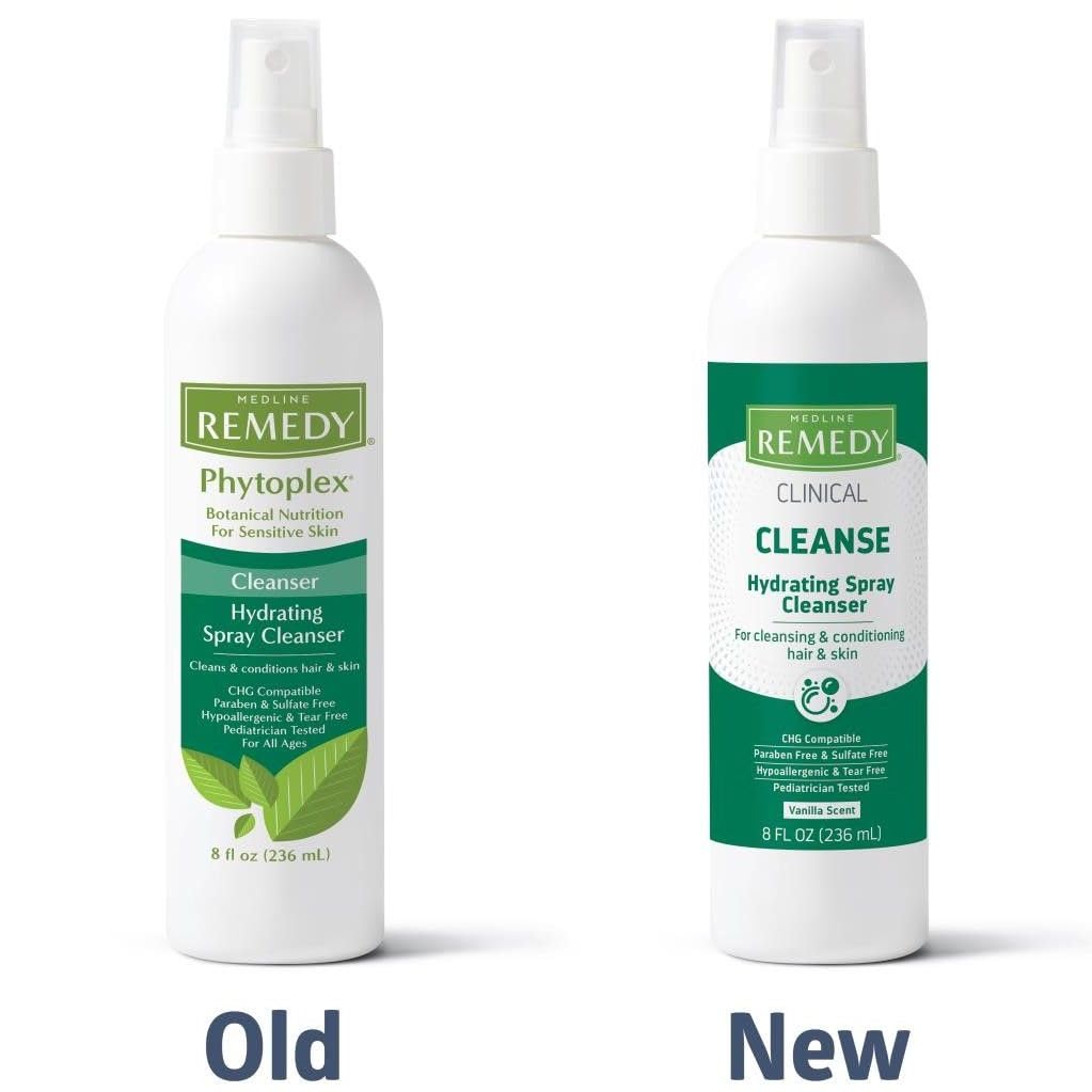 Medline Remedy spray texture close-up showing lightweight mist for gentle hydration