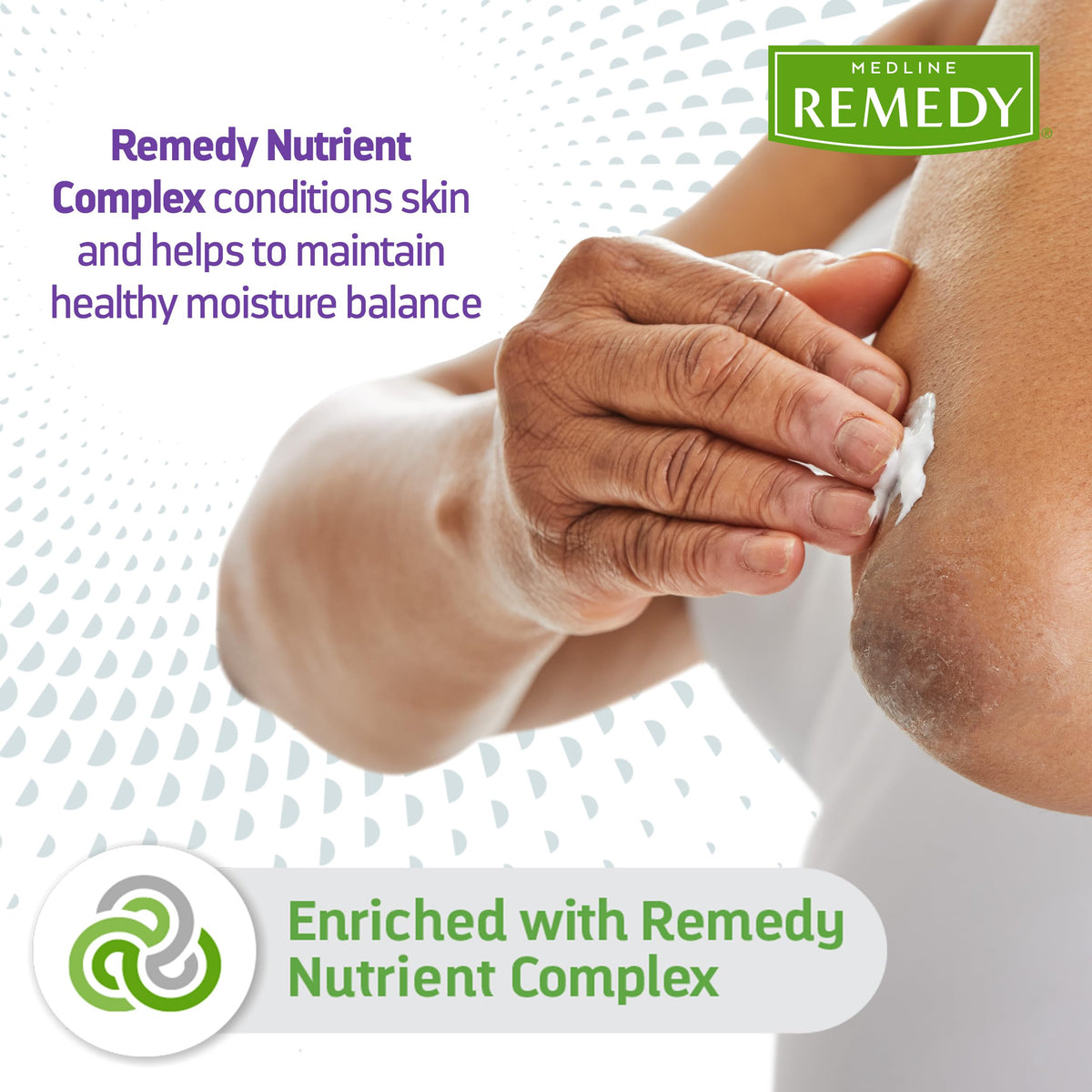 Medline Remedy pump dispenser detail highlighting easy one-handed dispensing benefit