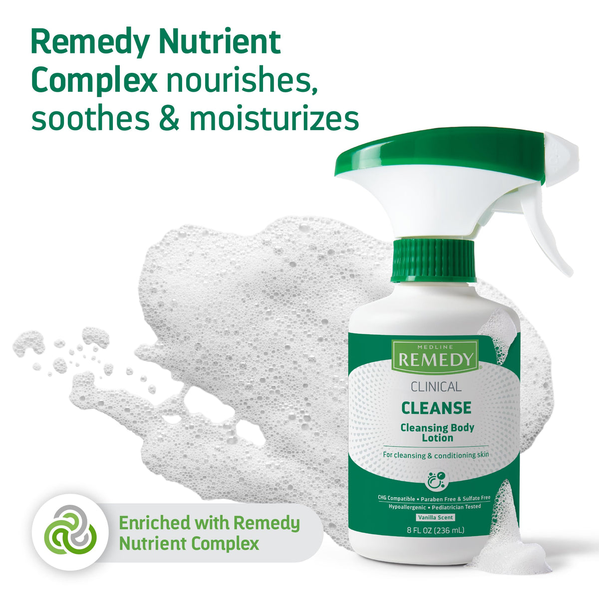 Medline Remedy being sprayed on hair for fresh, conditioned hair