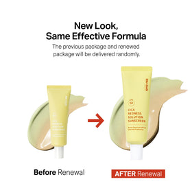 Meebak face application before and after neutralizing redness