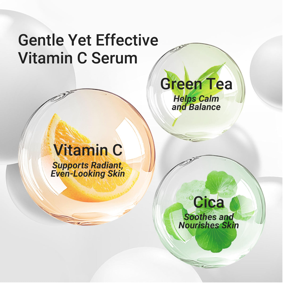 Meebak ingredients closeup with centella leaves, highlights soothing botanical benefit