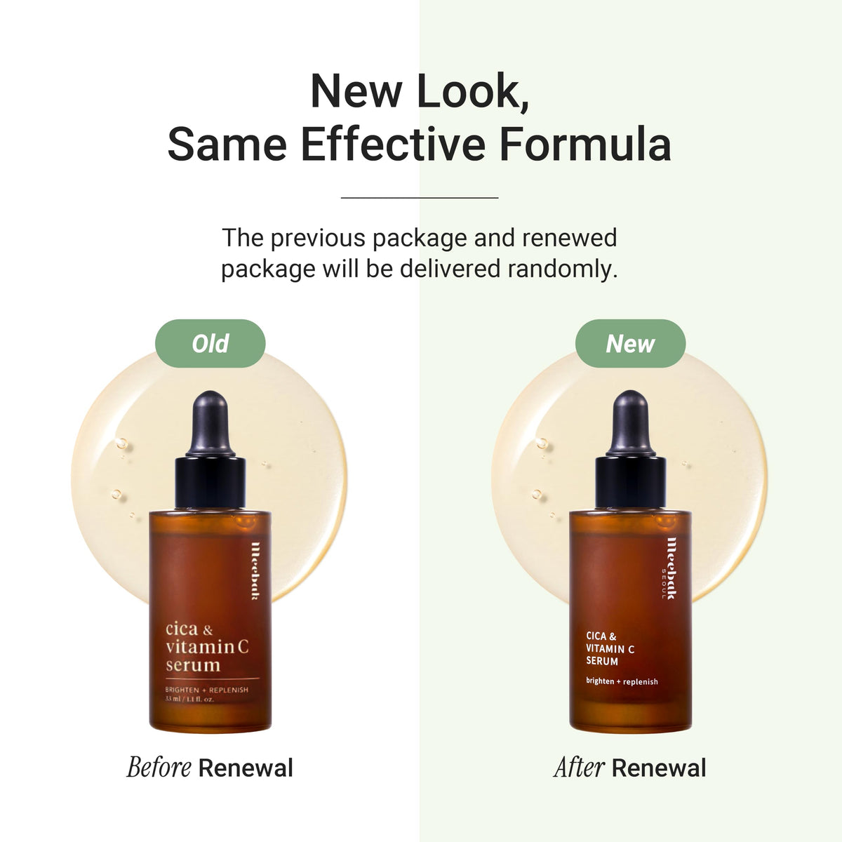 Meebak serum in hand demonstrating amount, indicates easy application benefit