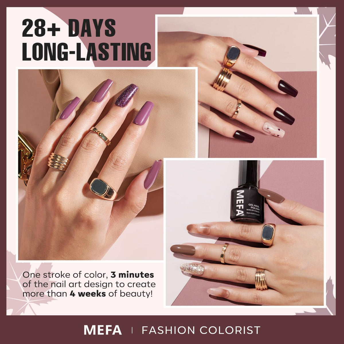 MEFA brush stroke closeup demonstrating smooth application and true color