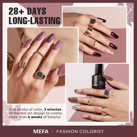 MEFA brush stroke closeup demonstrating smooth application and true color