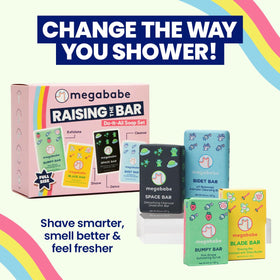 Megababe Blade Bar lathered on skin, smooth hydrating shave benefit