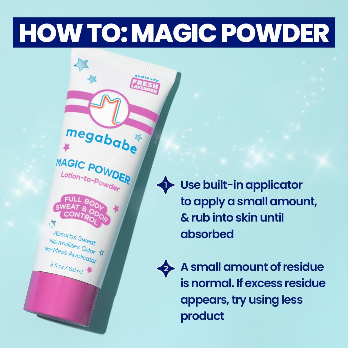 Megababe on chest and inner thighs reducing friction and preventing chafing benefit