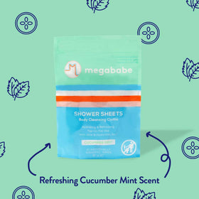 Megababe individually wrapped wipe in hand highlighting portability