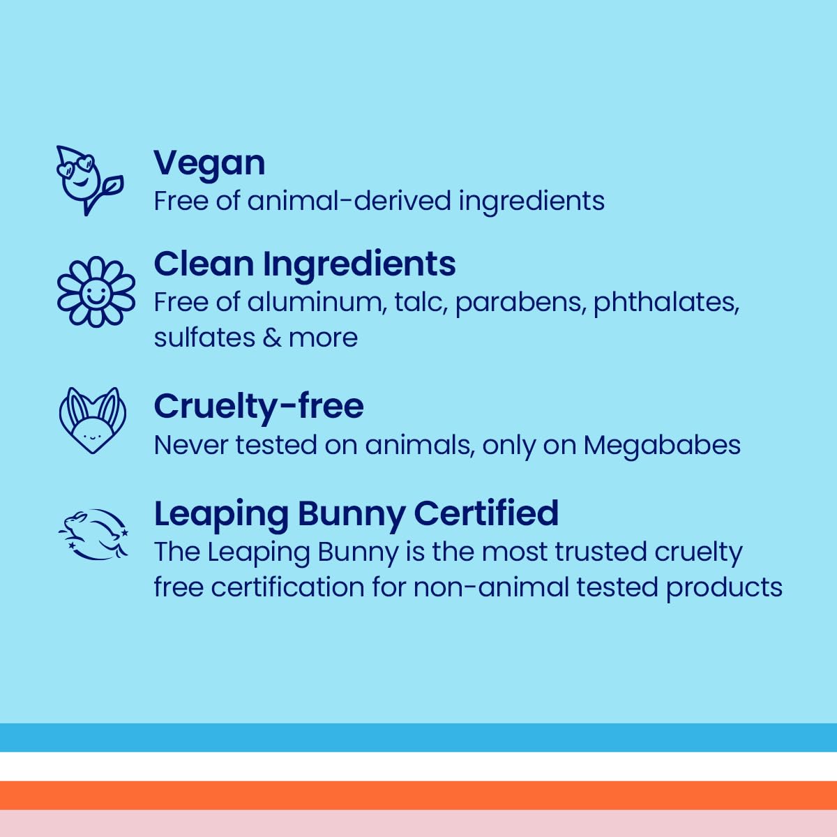 Megababe label and ingredients list displaying key actives and transparency benefits