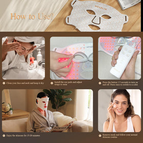 MEGELIN person wearing mask while seated showing hands-free, relaxing skincare routine