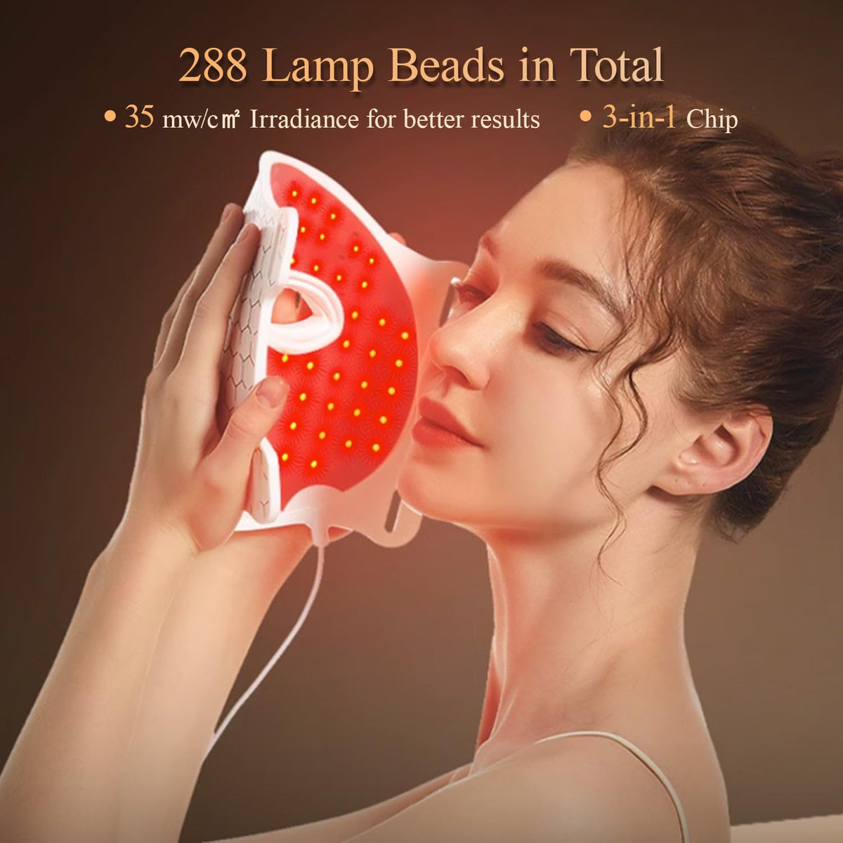 MEGELIN close-up of 288 LEDs highlighting even illumination for consistent treatments
