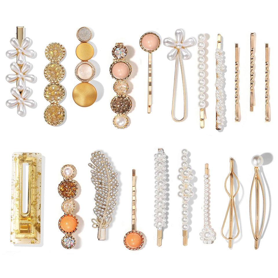 Mehayi front view of full 20-piece hair clip set showing variety and convenience