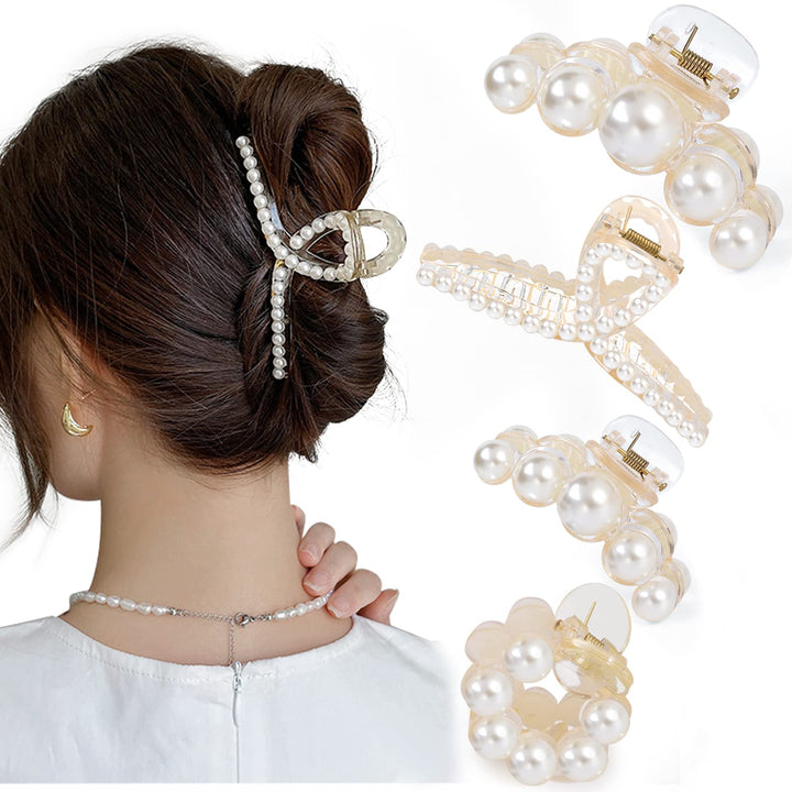 Mehayi front packaging showing 4 pearl clips and elegant presentation