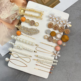 Mehayi detailed shot of pearl-adorned clip showing elegant accent for hairstyles