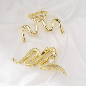 Mehayi three clips styled on vanity, adding elegant finishing touch