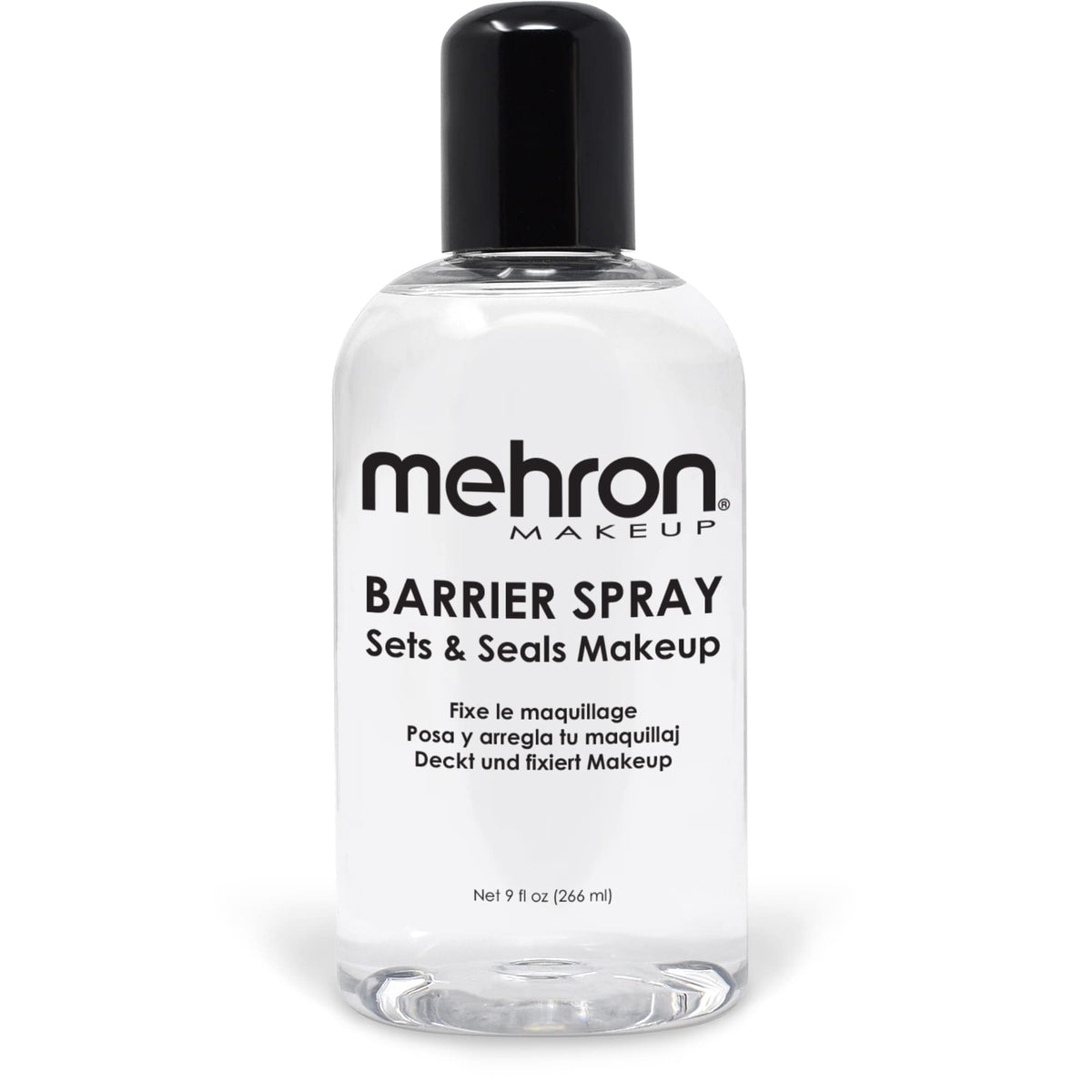 Mehron front bottle showing product and branding for reliable hold