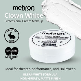 Mehron clown white being applied with sponge demonstrating easy even coverage