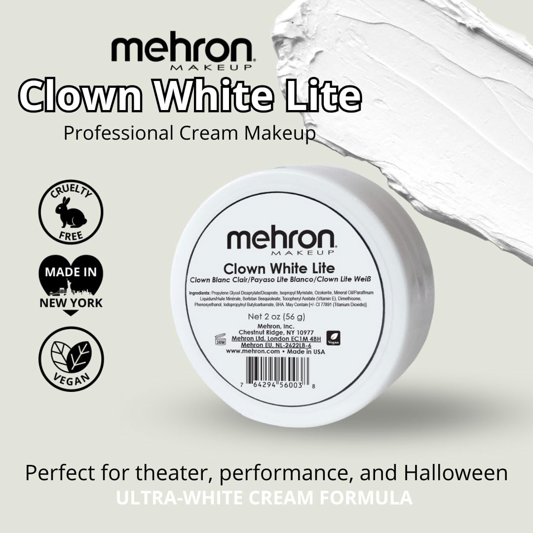Mehron Clown White Lite applied on hand demonstrating easy warming and spreadability