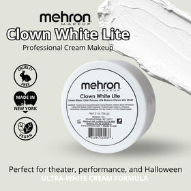 Mehron Clown White Lite applied on hand demonstrating easy warming and spreadability