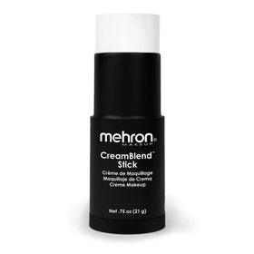 Mehron CreamBlend Stick front view showing compact white cream makeup