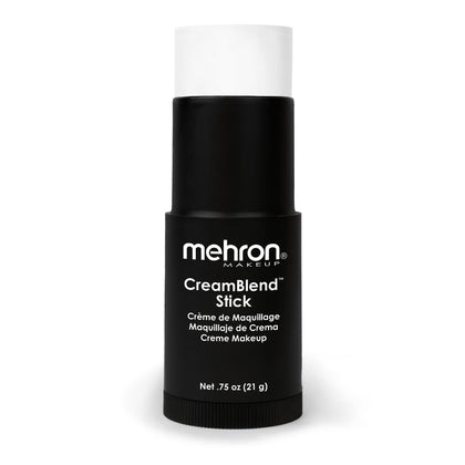 Mehron CreamBlend Stick front view showing compact white cream makeup