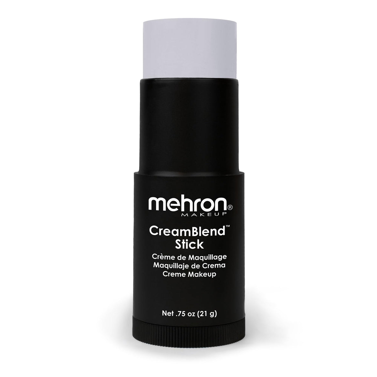 Mehron CreamBlend Stick front view showing compact stick and label for quick use