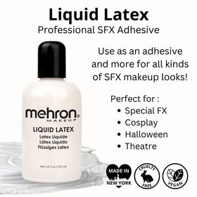 Mehron liquid latex being applied to arm demonstrating realistic 3D effects benefit