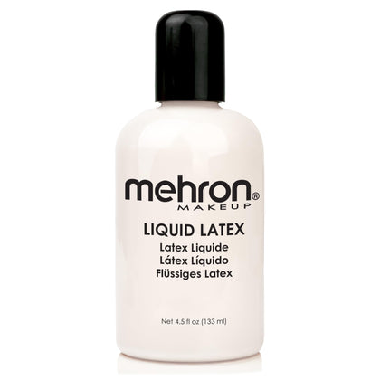 Mehron clear liquid latex bottle front showing label and size for professional use